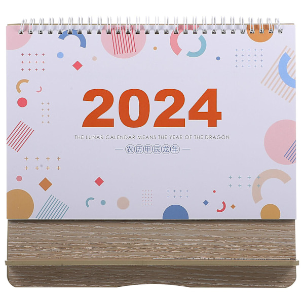 Pöytäkalenteri Itsestään seisova Puinen Kalenteri 2024 Työpöytäkalenteri Toimistoon ja Kotiin