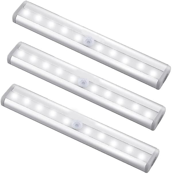 3-pak Oppgradert USB-oppladbart 10 LED Magnetisk Bevegelsessensorlys