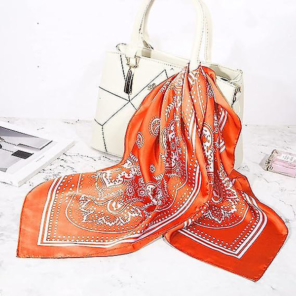 3 stk. 27,5 tommer Satin Hårbånd Silke Hårbånd Silke Bandana Silke Hårwrap Halsbånd til Kvinder Piger - Lysegrøn, Gul, Orange
