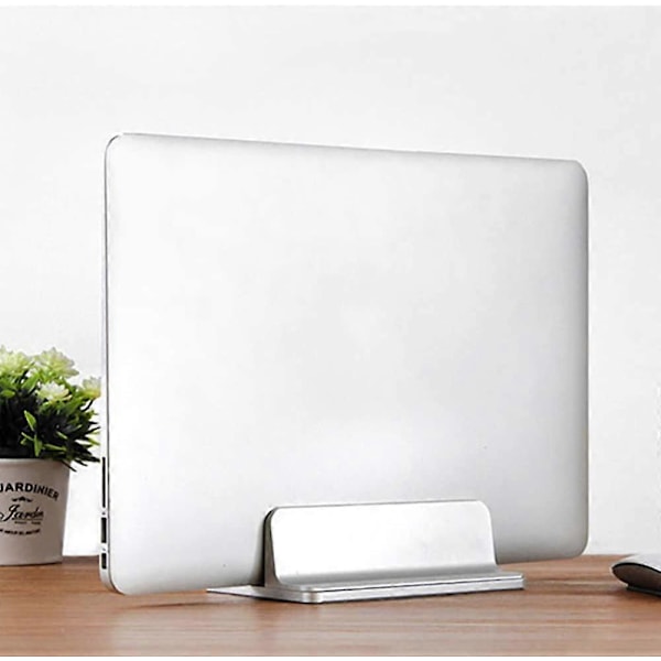 PIAO Laptopställ, Vertikalt Laptopställ Justerbart Ställ för Macbook / Notebook / Surface Pro och iPad, Silver