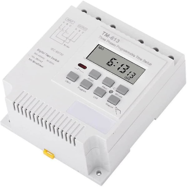 Timer Switch Controller, Tm613 380v Intelligent trefas programmerbart vattentätt cover med trådanslutningar (1st, vit)