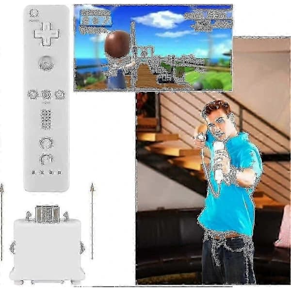 2 Motion Plus Adapter Sensor til Wii Remote, Motion Plus Adapter Accelerator Erstatning til Wii Motion Plus Adapter Hvid