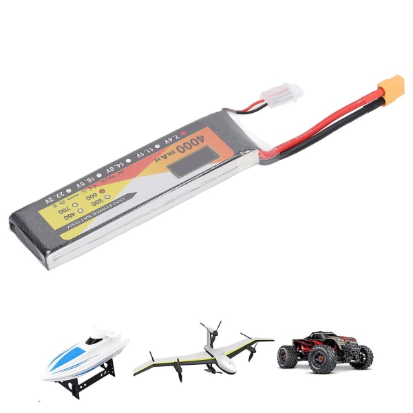 Rc Lipo Batteri 7.4v 60c Urladdningshastighet 2s Xt60 Plug Connector 4000mah Power för fjärrstyrda fordon
