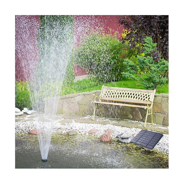Solcelledrevet vannpumpe, solcellepanel fontene pumpe, basseng dam hage vannsprinkler sprøyter for fuglebad