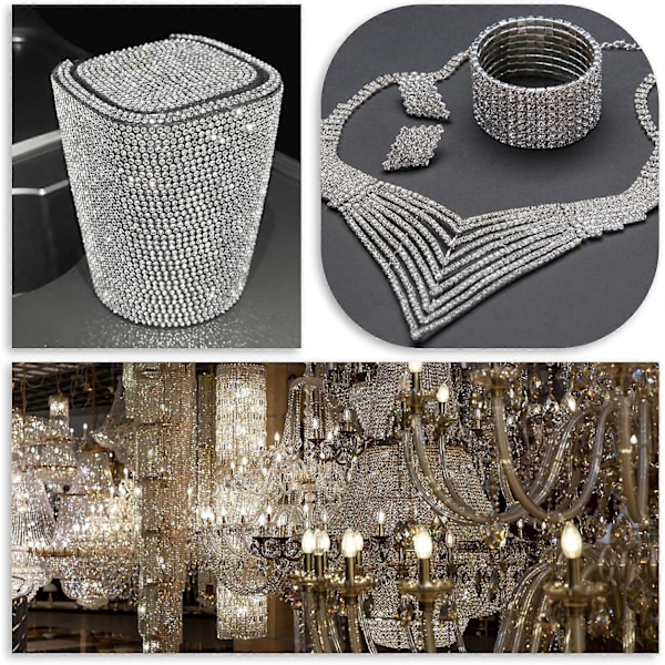 Rhinestone bånd 2,8 mm rhinestone kæde klo glitter bånd dekoration snor shimmer sparkle