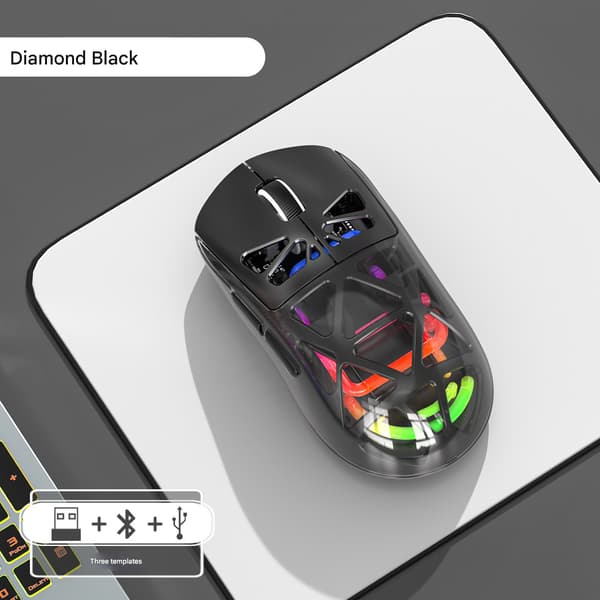 M7 lett tre-modus Bluetooth trådløs ladende gamingmus Black