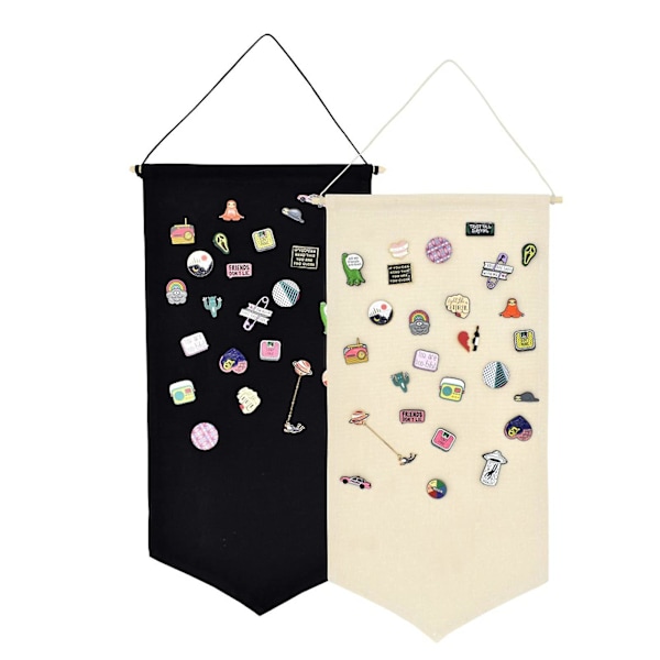 2 kpl Pin-merkki Näyttöbannerit, kankaalla ripustettava Brooch Pin -järjestäjä, Näyttö Pinnit Säilytyskotelo
