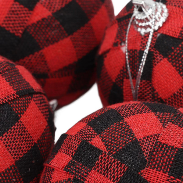 6 kpl 70 mm 2,76 tuuman joulukoristeet pallot joulukuusenkoristelupallot uudenvuoden koristeet Punainen ja musta ruutu