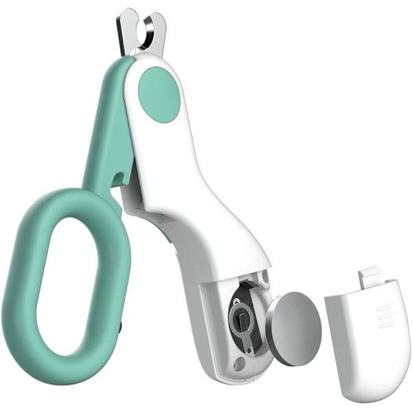 Negleklipper for små dyr med LED-lys for å unngå overdreven klipping og knivskarpe kniver - Profesjonell klo-trimmer for små hunder, katter, kattunger, kaniner