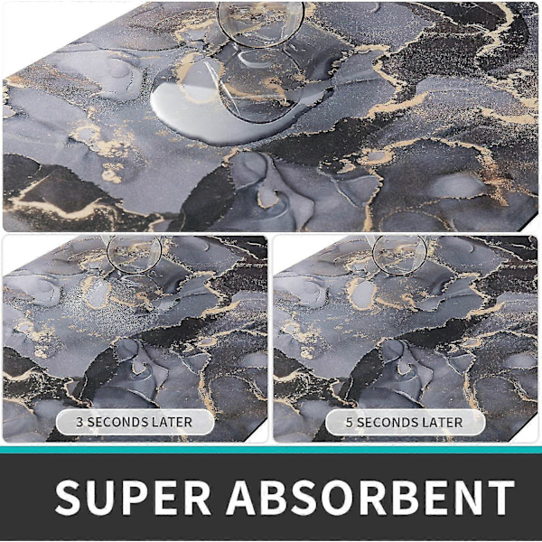 Antislip Bademåtte 40 X 60 Cm, Diatomit Badeværelsesmåtte, Superabsorberende Hurtigtørrende, Bademåtte Til Badeværelsesdøre, Stue, Vaskbar Bademåtte (grå Pur