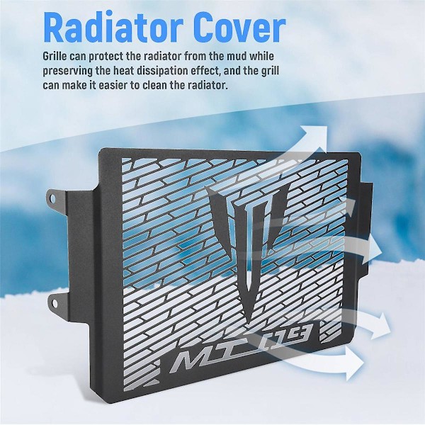 Radiatorbeskyttelse Motor Kjølergrill Deksel Beskyttelse for MT09 MT-09 2021 2022 Svart
