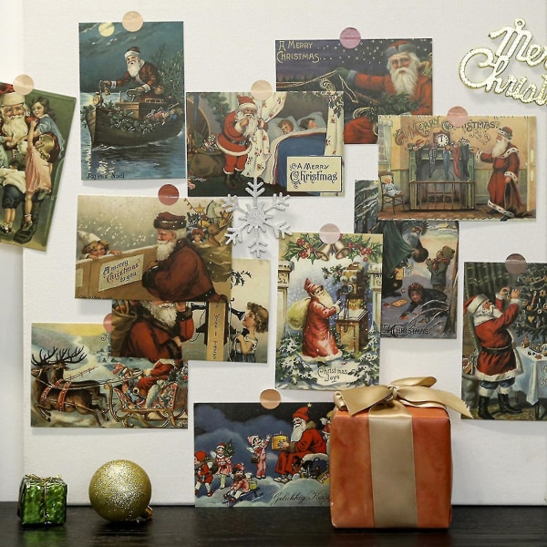 30kpl Vintage Joulukortit Eri festivaalielementit Joulupostikortti Ei merkkejä Takaisin Retro Joulukortit Lahja Kaesi