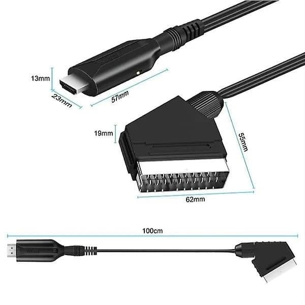 Sommersalg SCART til HDMI-omformer Alt-i-ett-adapter 1080P
