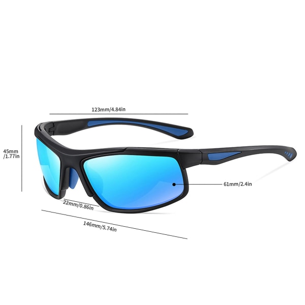 Nye oppgraderte solbriller Menn Kvinner Polarisert Kjøring Fiske Løping Rundt Solbriller Uknuselig innfatning Briller med briller Taustropp Uv
