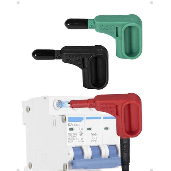 Elektronisk Multimeter Magnetisk Hode 4mm Plugg Loddefri Rask Magnetprobe Terminal Multimeter Tilbehør Svart