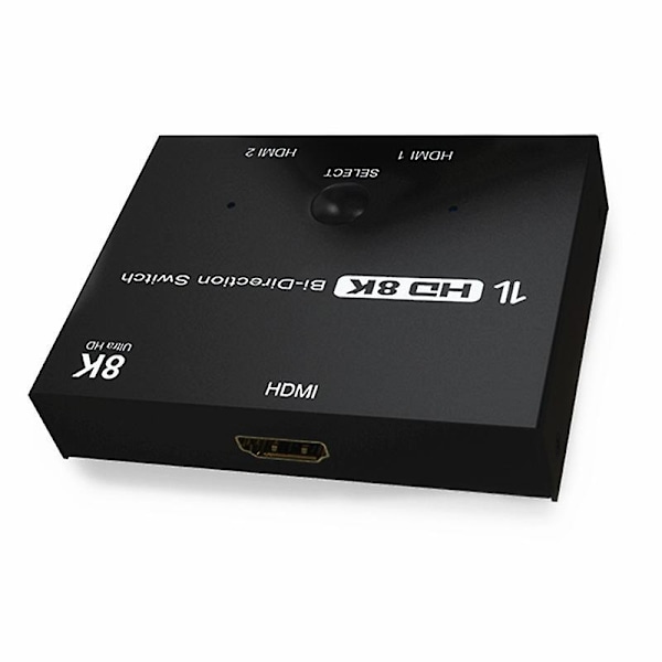Hdmi 2.1 -jakaja, 2x1 Hdmi 2.1 -kytkin, tukee 8k@60hz-resoluutiota, musta, uusi