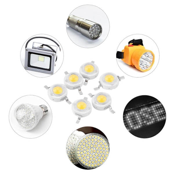 3W Hög Effekt LED-Pärlor Ljusdiod-Chips SMD för DIY Belysningsarmaturer Vit