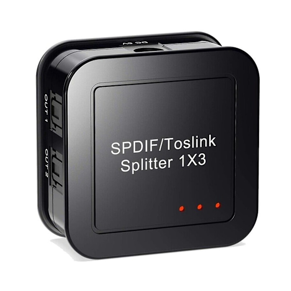 3-port 1x3 Spdif Toslink optisk digital lydsplitteradapter, 1-in 3-ut Fg