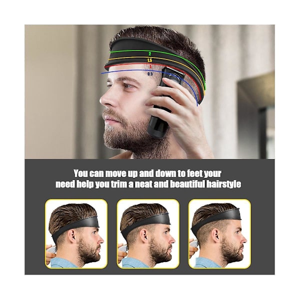 2 st DIY Hemmafrisyrer Fade & Taper Hårtrimningsböjda Silikonhårband Grå