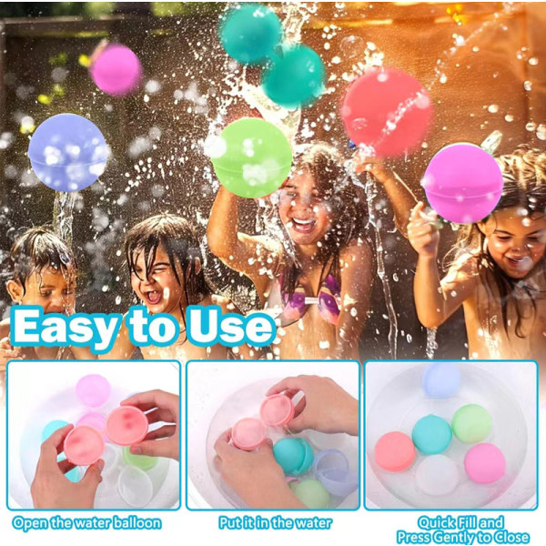 Gjenbrukbare vannballonger, sommerutstyr for barn 12 stk 12 stk