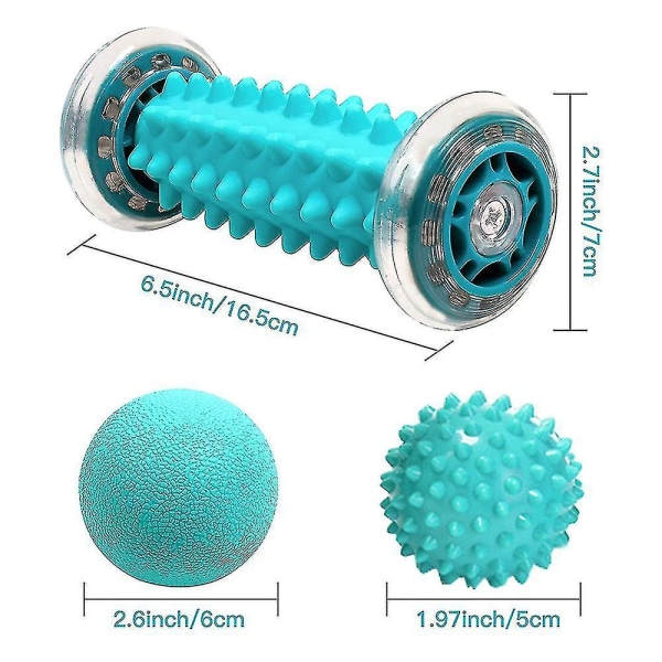 Fotmassasjevals + piggete massasjebollsett - lindrer plantar fasciitt