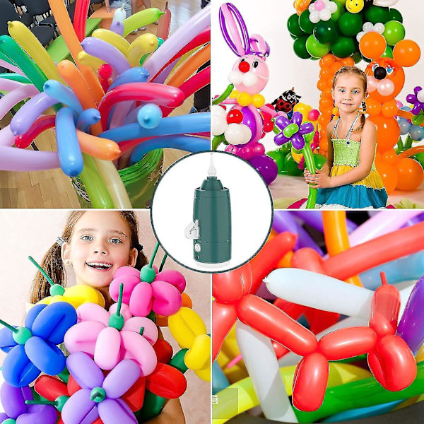 Ballongpump för långa ballonger, 30W elektrisk ballongpump, bärbar ballonguppblåsare, elektrisk ballongpump för fest, födelsedag och dekoration