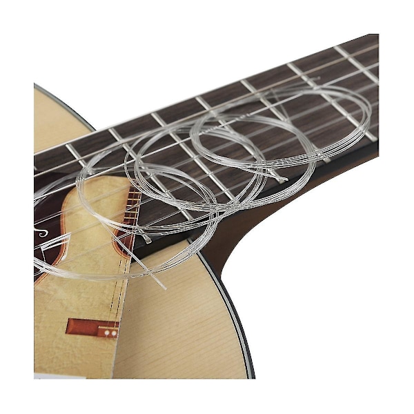 100 st Klassiska Gitarrsträngar Set Pläterad Super Lätt Klassisk Gitarr Klar Nylonsträngar, Transparent