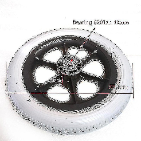 12 Inches Wheelchair Wheel 12 1 / 2x2 1 / 4 Pu Tire Inflation Free Wheel Manual Wheelchair Rear Wheel