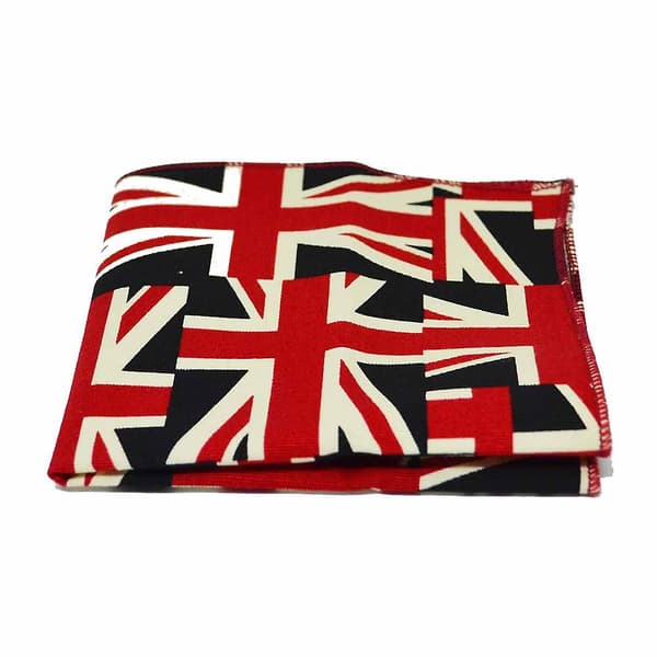 Union Jack -kuvioinen rusetti, solmio ja taskuliinasetti