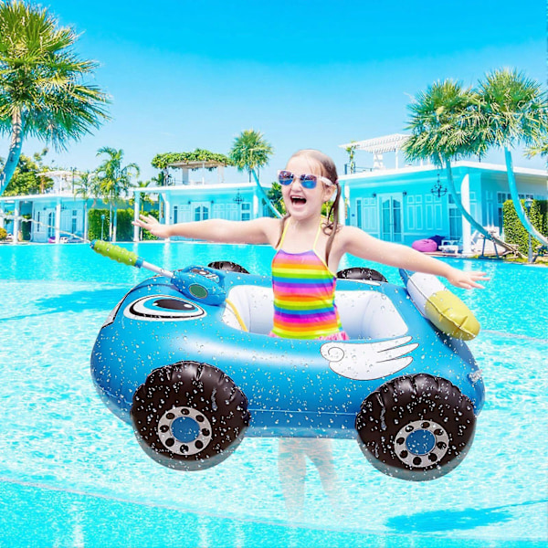 Sommaruppblåsbar Brandbilformad Babybadring Pool Float för Barn
