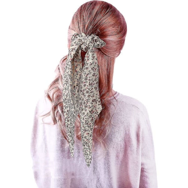 Scrunchies för hårhalsar, 3 st Satin Rosett Elastisk halsduk Hårband, Chiffongpresent