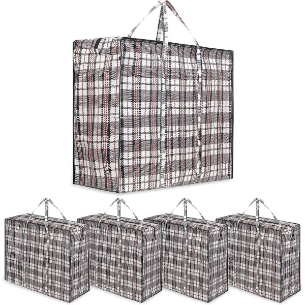 Suuret pyykkipussit Vetoketjulliset säilytyspussit vaatteille Pyykin ostoskassit - monipakkaus (5 kappaleen pakkaus)