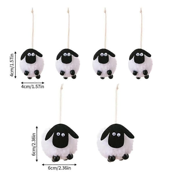 Lammornament i polyester och tyg 2/4-pack för juldekoration A 2pcs