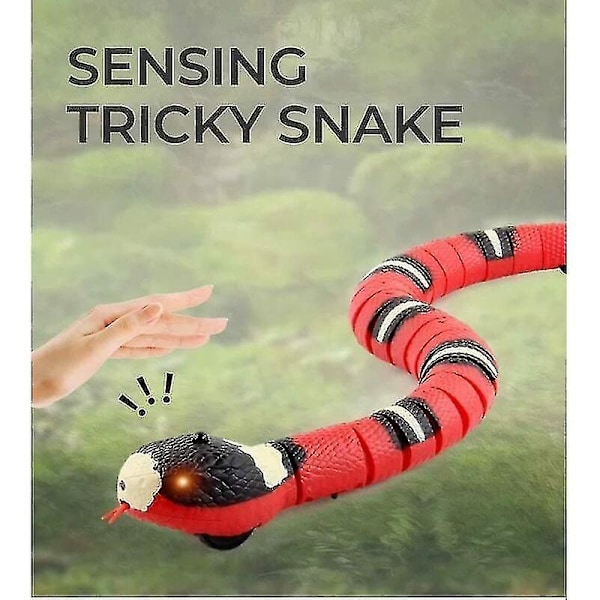 Smart Sensing Snake Kattleksak - Interaktiv, Rörlig, Laddningsbar, Undviker Hinder Automatisk