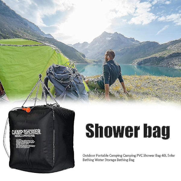 40L Duschväska Bärbar Solvärmd För Utomhus Camping Resor Vandring Klättring Hand Vattenbad Väskor Utomhus Tillbehör