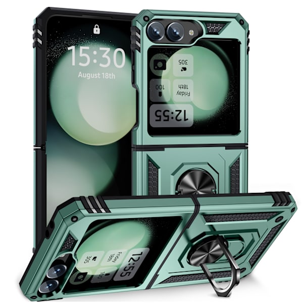 Egnet til SAM Z Flip 6 Sergeant op og ned foldbar mobiltelefon etui Samsung magnetisk beslag anti-fald cover 10