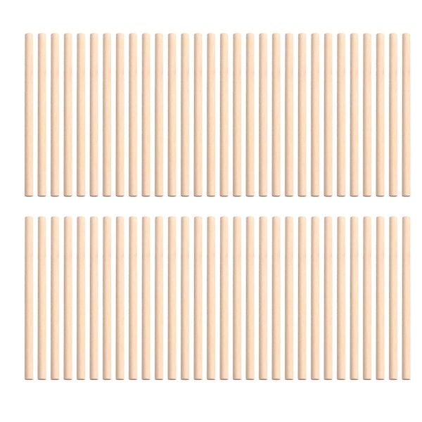 100 stk runde trepinnestaver Håndverkspinner for trearbeid Gjør-det-selv-byggemodell Lekemodellfremstillingsmaterialer (10 X 0,5 cm)