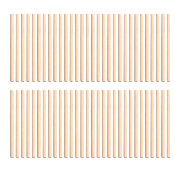 100 stk Træ Runde Døvlstifter Håndværk Pinde Til Træbearbejdning Diy Bygning Model Legetøj Modelfremstilling Materialer (10 X 0.5cm)