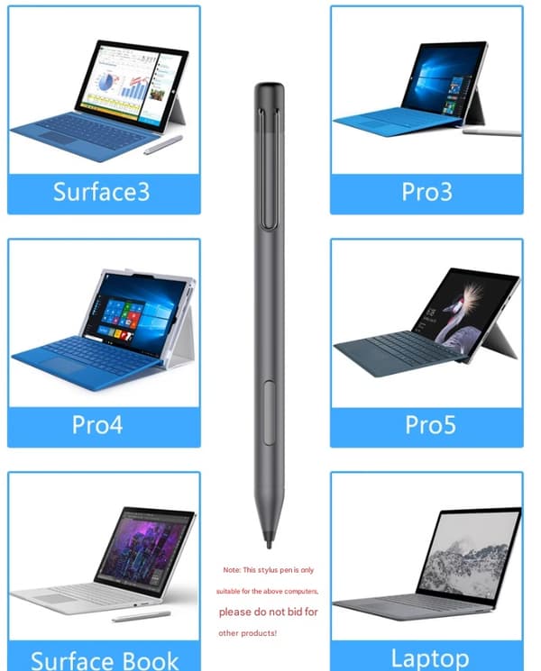 Egnet til Surface 3 Pro 3/4/5/6/7book/laptop/go touch kapacitiv pen Silver