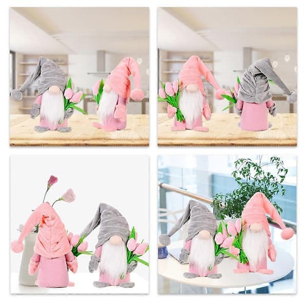 Mors dag-tomtedocka med tulpanbukettpresent för hemmabordet C 2pcs