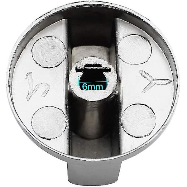 6 stk. Universelle Metal Kontrolknapper Gasovn Knob 6mm Universelle Kontrolknapper Komfur Knob Til Gasovn Komfur Ovn Kogeplade