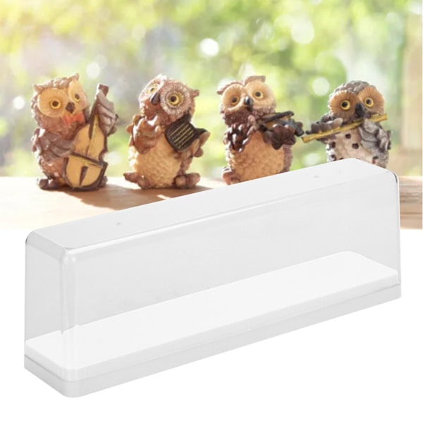 Stapelbar Transparent Actionfigur Förvaringslåda Dockdisplayfodral Vit Dammsäker