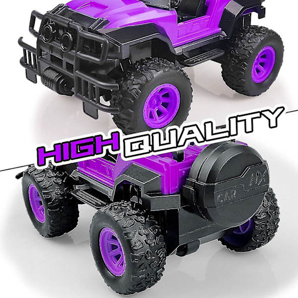 Kaukosäädöllä ohjattava auto tytöille - RC-leluauto, 1:18 mittakaava, violetti
