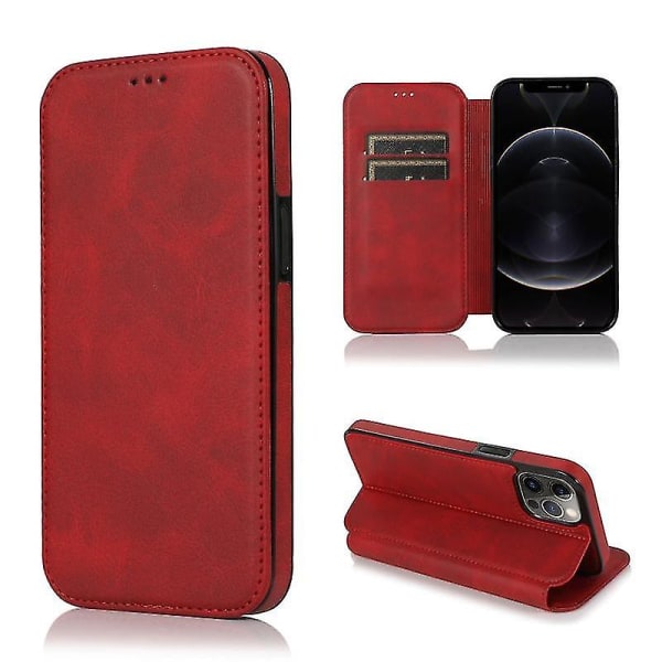 For Iphone 12 Pro Max Knight Magnetic Suction Leather Telefonveske (svart)