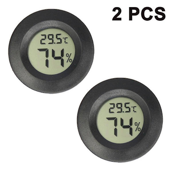 2-pack Mini Hygrometer Termometer Digital Lcd Monitor Inomhus Utomhus Luftfuktighetsmätare Mätare