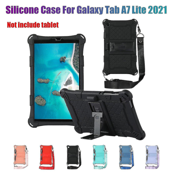 Silikone etui til Samsung Tab A7 Lite 8,7 tommer 2021 T220 T225 Tablet etui Tabletstativ med kuglepen og