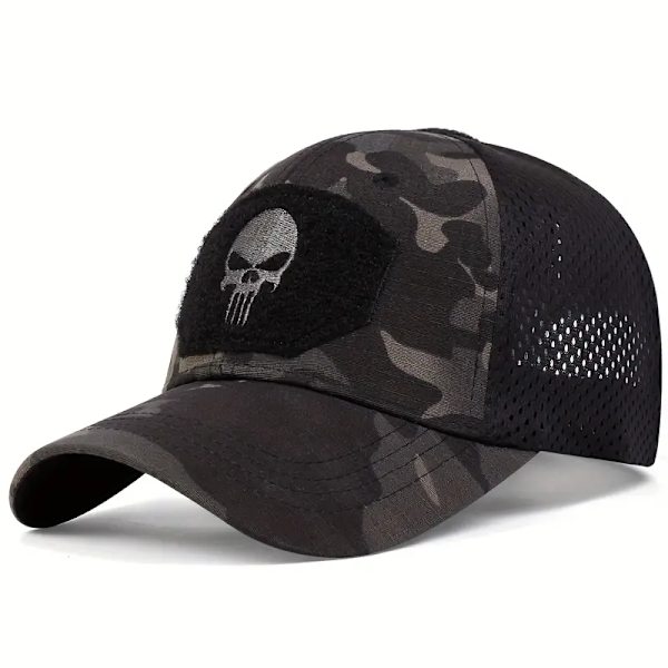 Lättviktig skalleplåster kamouflage basebollkeps - Taktisk unisex mesh truckerhatt för solskydd och stil