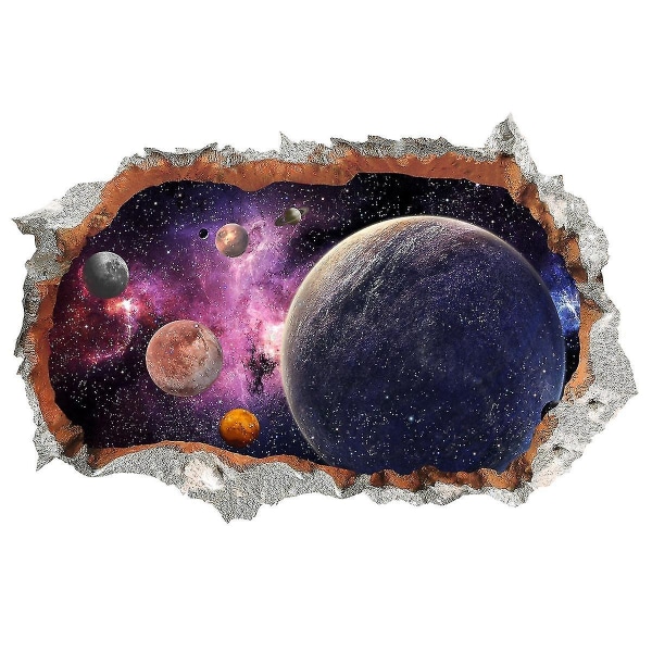 3d Smashed Broken Astronomy Stars Outer Space Wall Sticker For Børn Piger Drenge Værelse - Planeter