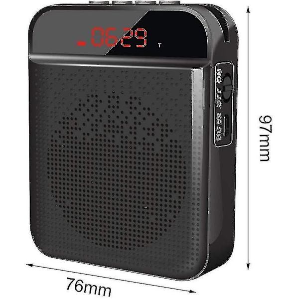 Bærbar stemmeforsterker, Bluetooth midjeforsterker - svart