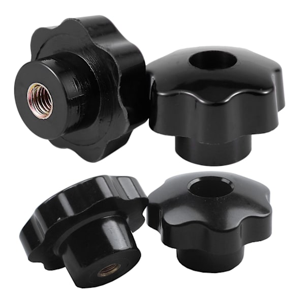 2 kpl M10 naaraslangalliset mutterit 50mm muoviset tähtipäiset kiinnitysknupit kahvalla ja M8 x 50mm halkaisijaiset kierteet